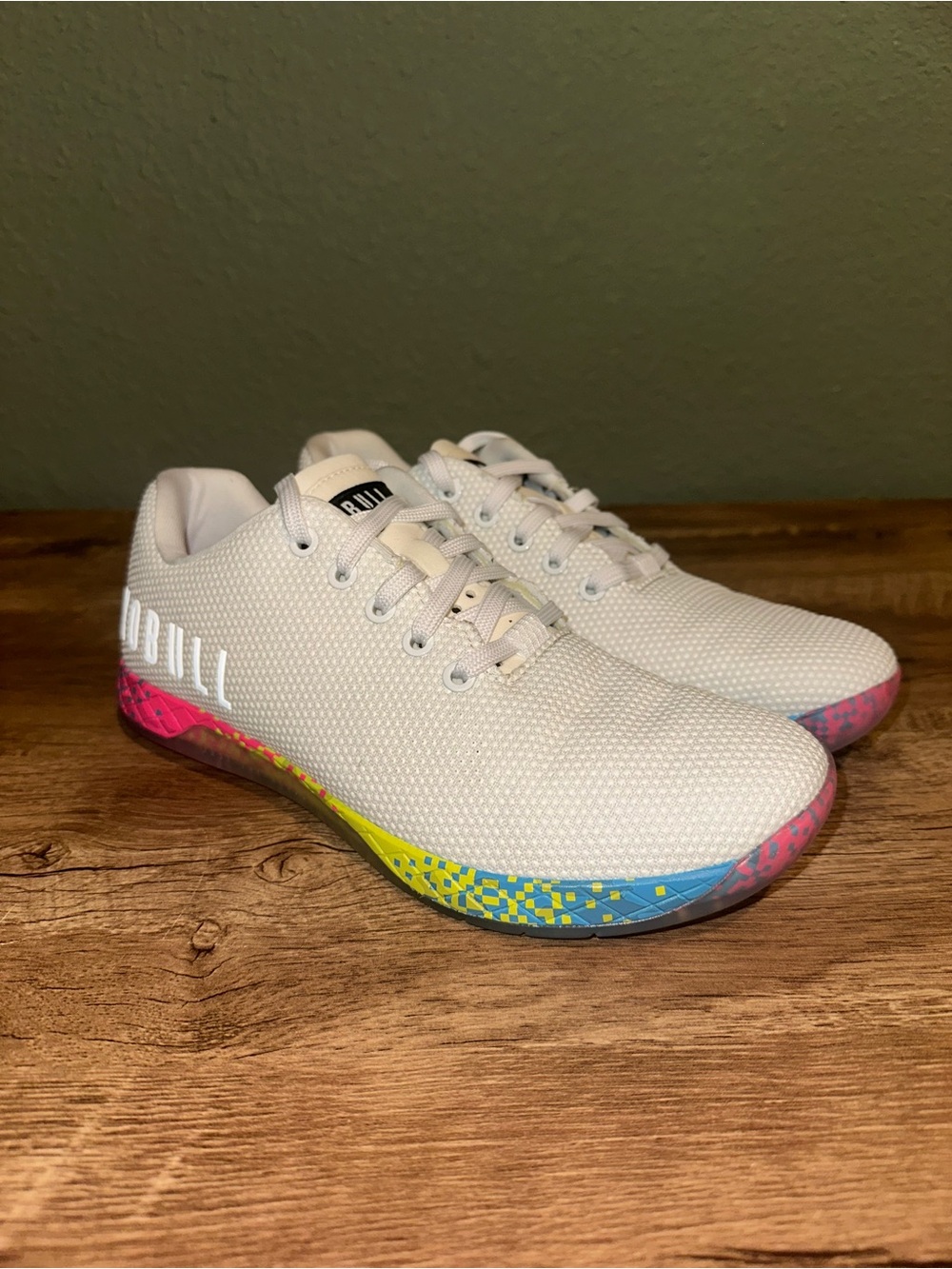 NOBULL White Neon Glitch Superfabric Training Sneakers Size 9.5